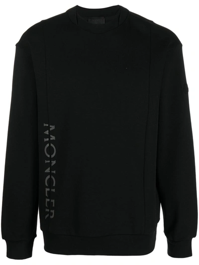Moncler Logo-print Cotton Sweatshirt In Schwarz