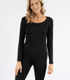 Leveret Womens Neutral Solid Color Thermal Pajamas In Black