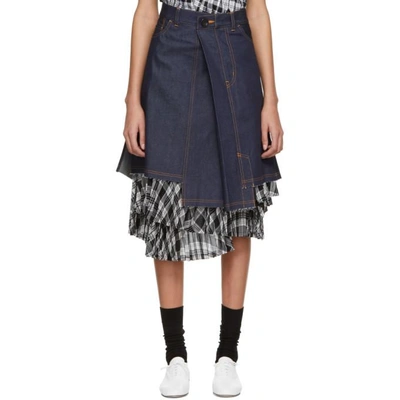 Tricot Comme Des Garcons Indigo Denim Asymmetric Skirt