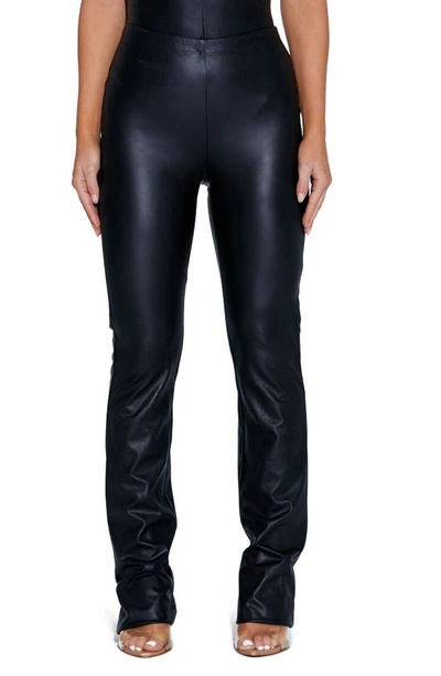 Naked Wardrobe Bootcut Faux Leather Pants In Black