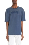 Maison Margiela Vintage Effect Logo Patched T-shirt In Blue