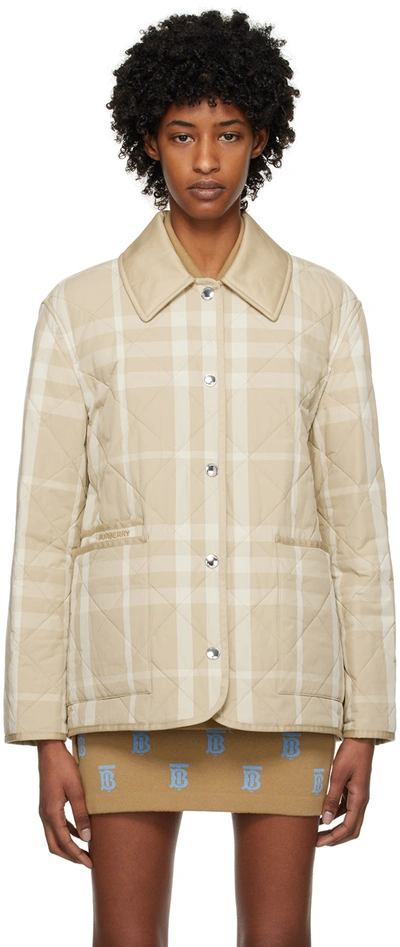 Burberry Check Quilted Jacket In New