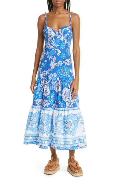 Farm Rio Midi Dress In Full Of Flowers