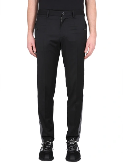 Dolce & Gabbana Stretch Wool Pants In Black