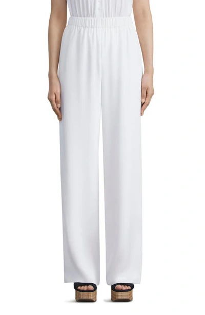 Lafayette 148 Organic Silk Crepe De Chine Perry Pant In Cloud