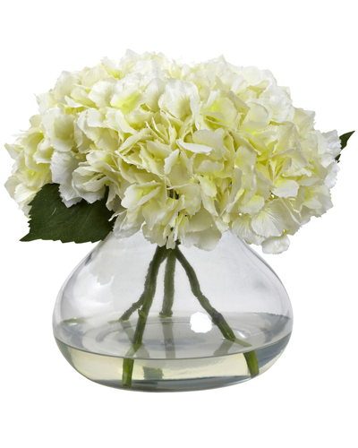 Nearly Natural Blooming Hydrangea With Vase In Cream