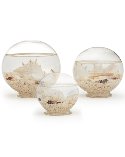 Two's Company Set Of 3 Decorative Filled Sealife Globes