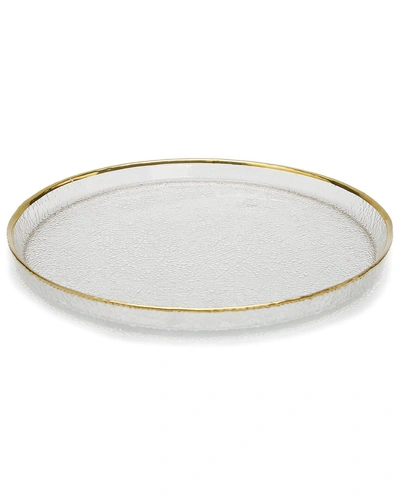 Alice Pazkus Set Of 4 Pebbled Glass Dinner Plates In Gold