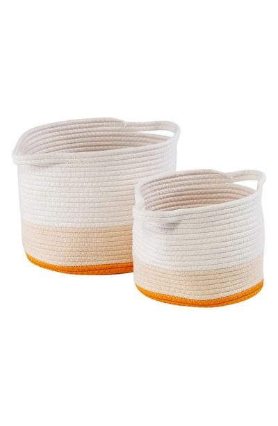 Honey-can-do Nesting Cotton Rope Storage Basket Set, Yellow Ombre In White