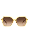 Rag & Bone 55mm Gradient Square Sunglasses In Ochre/ Brown Gradient