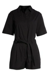 Rag & Bone Surplus Cotton Romper In Black