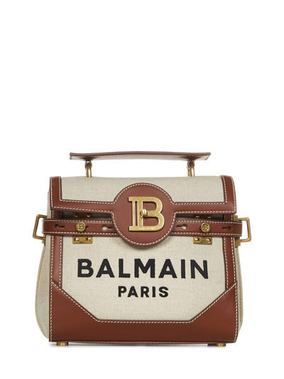 Balmain Paris B-buzz 23 Handbag In Beige