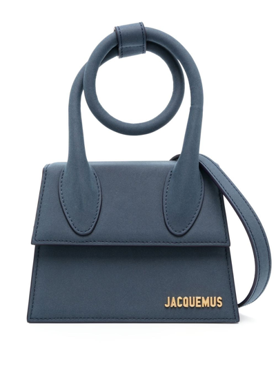 Sac Jacquemus Chiquito Noeud 2023 - Toile Bleue, Fermeture Magnétique - Occasion
