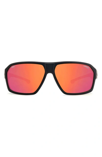 Carrera Eyewear X Dacati Carduc 66mm Oversize Rectangle Flat Top Sunglasses In Black Red Multilayer