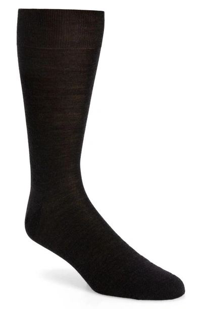 Canali Solid Wool Blend Socks In Charcoal