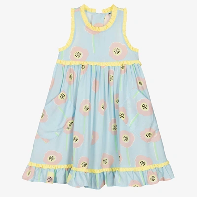 Stella Mccartney Babies'  Kids Girls Blue Floral Viscose Dress