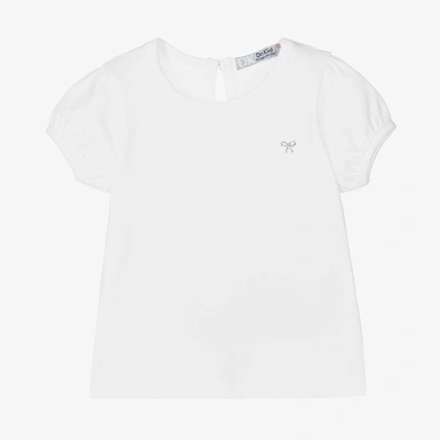 Dr Kid Babies' Girls White Cotton T-shirt