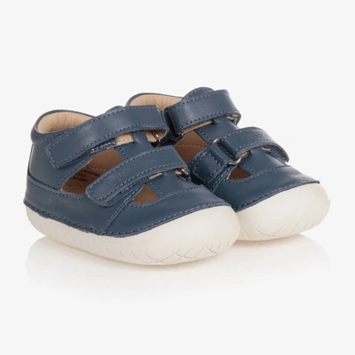Old Soles Babies' Boys Blue Leather First-walker Sandals