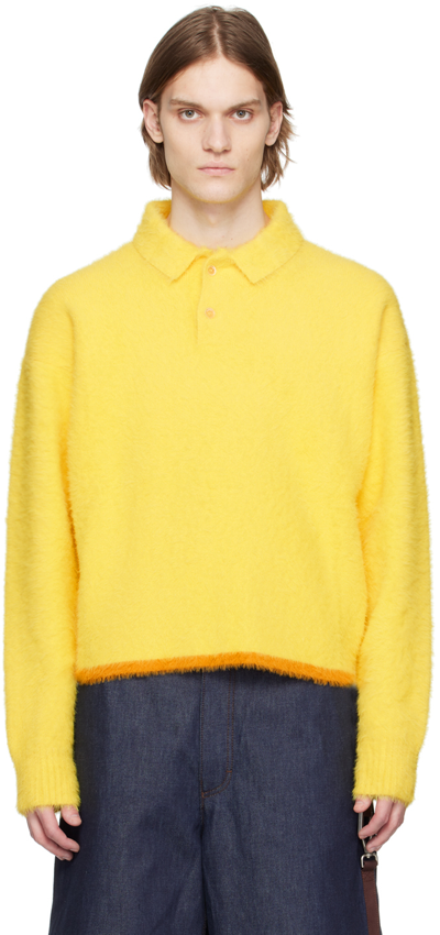 Jacquemus Yellow Le Raphia 'le Polo Neve' Polo