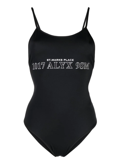 Alyx 1017  9sm Logo-print Low-back Swimsuit In Multi-colored