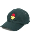 Ami Alexandre Mattiussi Smiley Cotton Baseball Cap In Green