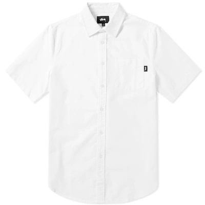 Stussy Short Sleeve Frank Oxford Shirt In White