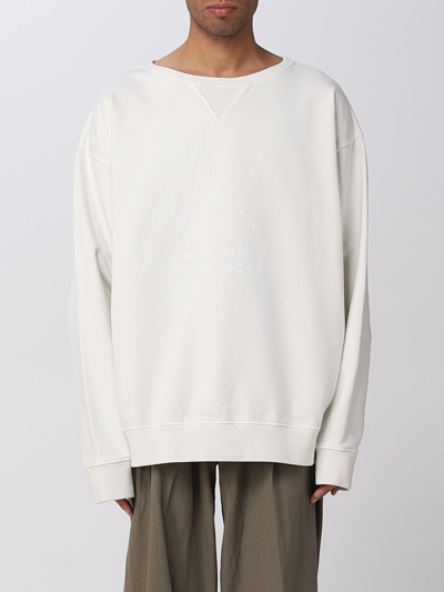 Maison Margiela Numbers Logo Embroidery Sweatshirt In White