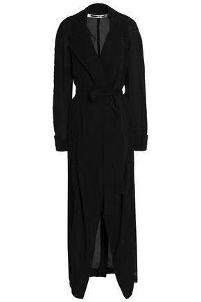 Mcq By Alexander Mcqueen Woman Textured-cupro Trench Coat Black | ModeSens