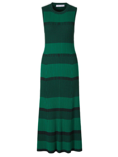 Proenza Schouler White Label Flared Knitted Midi Dress In Verde