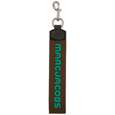 Marc Jacobs Brown Webbing Charm Keychain In 447 Turquoi