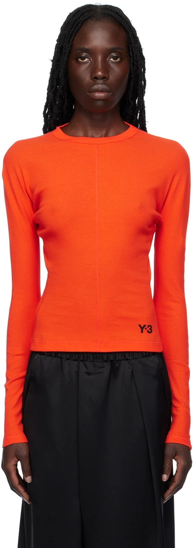Y-3 T-shirt Aus Bio-baumwolle Mit Logo-print In Orange