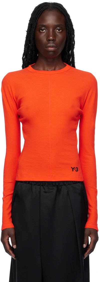 Y-3 T-shirt Aus Bio-baumwolle Mit Logo-print In Semi Solar Red