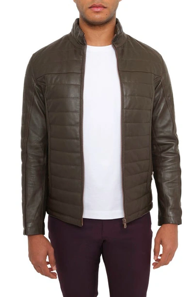 Pino By Pinoporte Quilted Leather Jacket In Midnight Forest