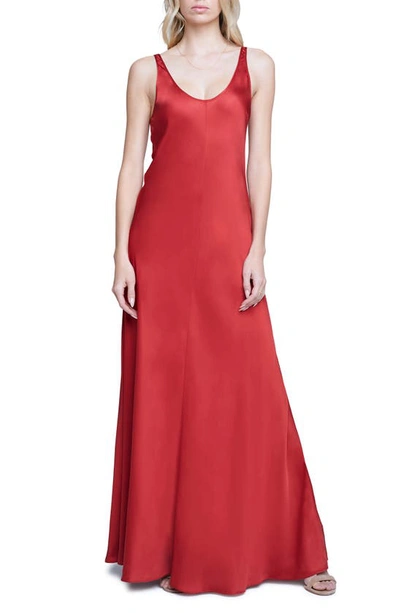 L Agence Clea Satin Slipdress In Red