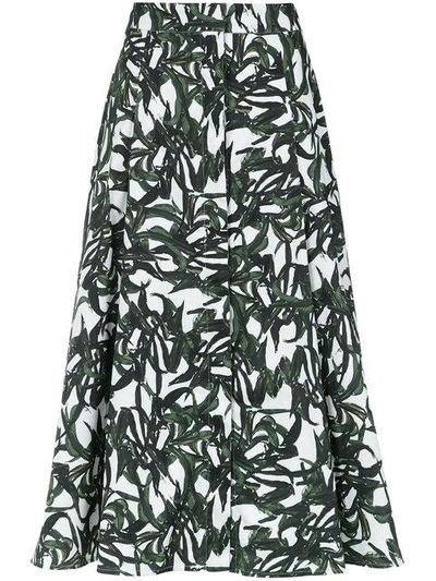Andrea Marques Patte Foliage Print Skirt In Est Folhagem Areia