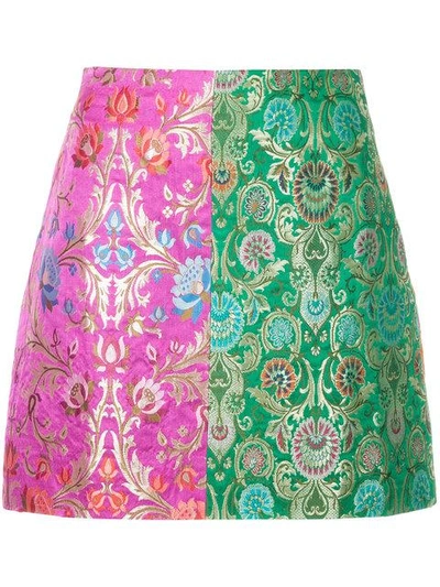 Romance Was Born Harlequin Brocade Skirt - Multicolour