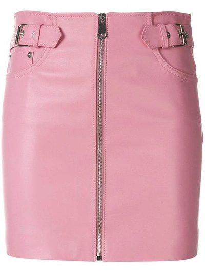 Manokhi Front Zip Mini Skirt In Pink