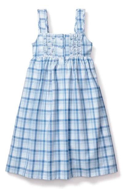 Petite Plume Kids' Little Girl's & Girl's Seafarer Tartan Charlotte Nightgown In Blue