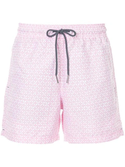 Venroy Geometric Print Swim Shorts - Pink