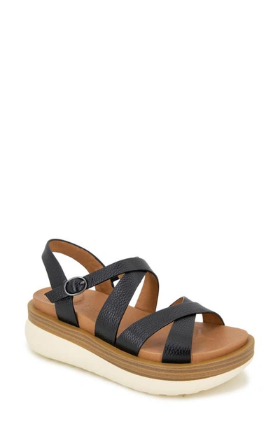 Gentle Souls By Kenneth Cole Rebha Strappy Wedge Sandal In Black