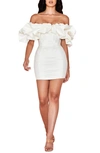 House Of Cb Puff Off The Shoulder Minidress In Ivory
