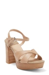 Jeffrey Campbell Seraphina Ankle Strap Platform Sandal In Dusty Nude Patent