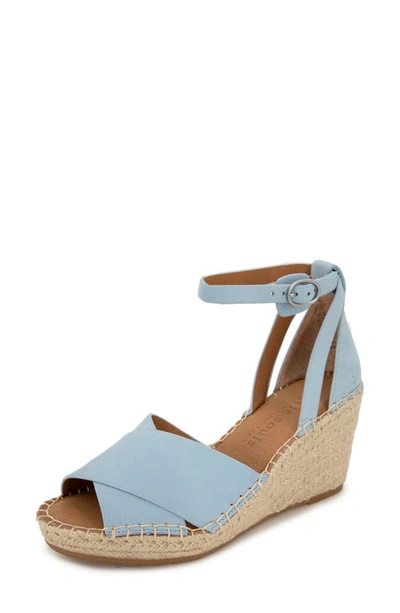 Gentle Souls Signature Charli X Wedge Sandal In Pale Blue Nubuck