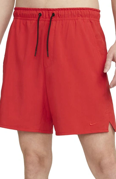 Nike Dri-fit Unlimited Woven Athletic Shorts In Red