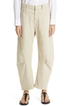 Nili Lotan Shon Stretch Cotton Pants In Eggshell