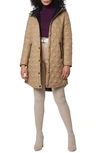Andrew Marc Rialto Double Diamond Quilted Parka In Khaki