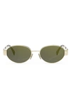 Celine Triomphe 54mm Oval Sunglasses In Palladium