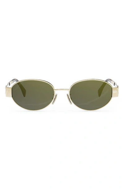 Celine Triomphe 54mm Oval Sunglasses In Spall Smk