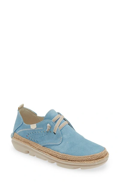 On Foot Silken Perforated Trainer In Celeste Light Blue