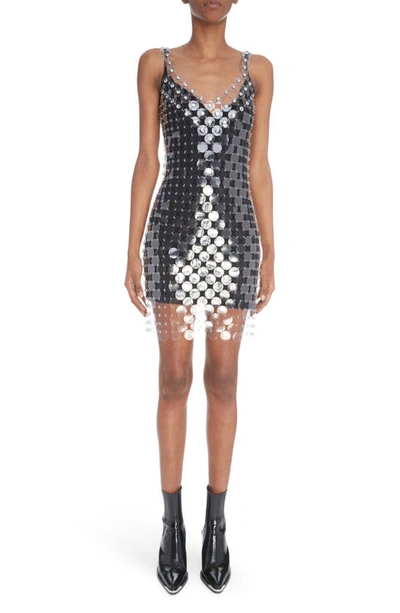 Rabanne Crystal-embellished Chainmail Mini Dress. In Black